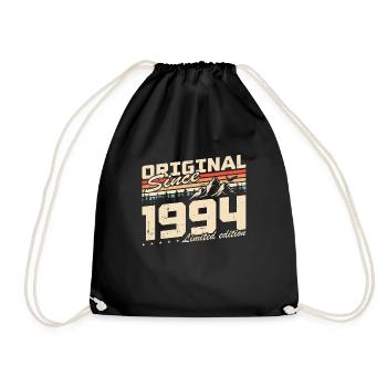 Original 1994 Born Vintage Birthday Gift - Drawstring Bag - black - Front
