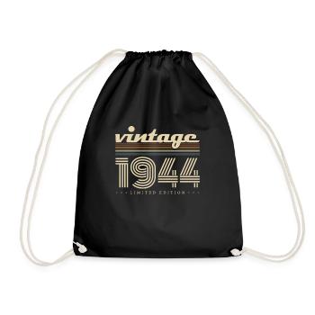 Vintage 1944 Retro Vintage Birthday Gift - Drawstring Bag - black - Front