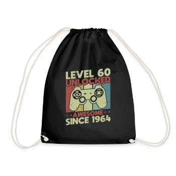 Level 60 Unlocked - Drawstring Bag - black - Front