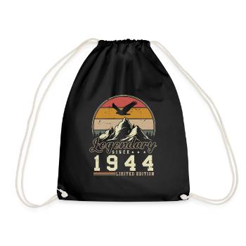 Legendary Since 1944 Vintage Birthday Gift - Drawstring Bag - black - Front