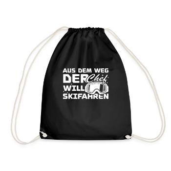 Aus dem weg der chef will skifahren - Turnbeutel - Schwarz - Vorne