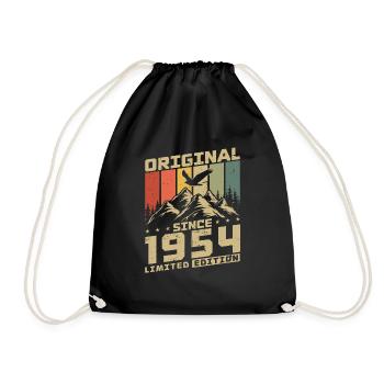 Original 1954 Vintage Retro Birthday Gift - Drawstring Bag - black - Front
