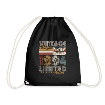 Vintage 1994 Geburtstagsgeschenk Jahrgang Retro - Turnbeutel - Schwarz - Vorne