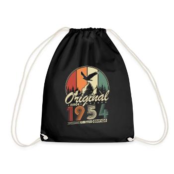 Original 1954 Vintage Retro Birthday Gift - Drawstring Bag - black - Front