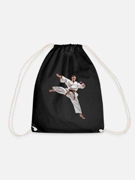 Karate is a demanding martial art - Drawstring Bag - black