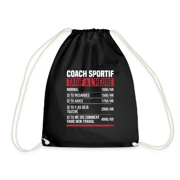 Personal Trainer Stundensatz Humor Geschenkidee - Turnbeutel - Schwarz - Vorne