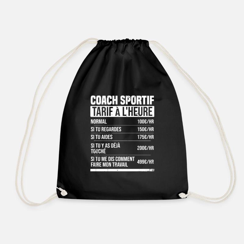 Personal trainer hourly rate humor gift idea - Drawstring Bag - black