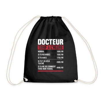 Doktor Stundensatz Humor Geschenkidee - Turnbeutel - Schwarz - Vorne