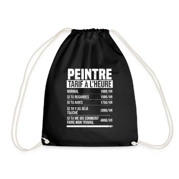 Maler Stundensatz Humor Geschenkidee - Turnbeutel - Schwarz - Vorne