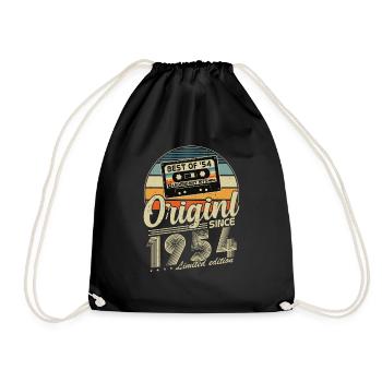 Original Since 1954 Vintage Birthday Gift - Drawstring Bag - black - Front