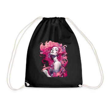 Belle femme peinture art visage femme colorée - Sac de sport léger - noir - Devant