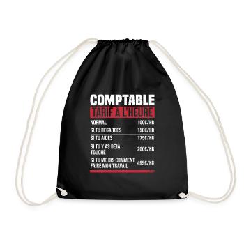 Buchhalter Stundensatz Humor Geschenkidee - Turnbeutel - Schwarz - Vorne
