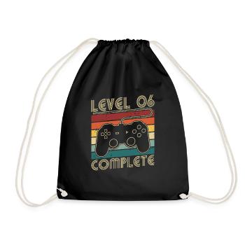 Niveau 6 Cadeau d’anniversaire complet de 6 ans - Sac de sport léger - noir - Devant
