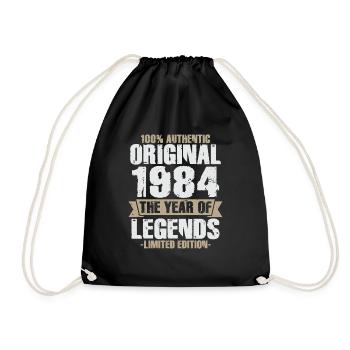Legende 1984 Original Jahrgang Geburtstagsgeschenk - Turnbeutel - Schwarz - Vorne
