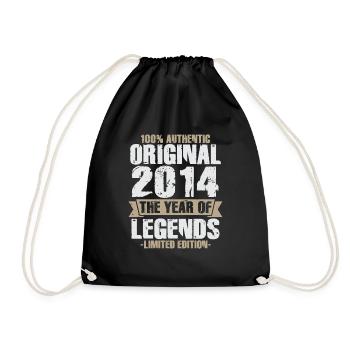 Legende 2014 Original Jahrgang Geburtstagsgeschenk - Turnbeutel - Schwarz - Vorne