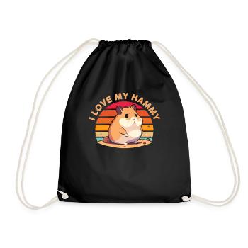 Ich Liebe Mein Hammy-Retro-T-Shirt - Turnbeutel - Schwarz - Vorne