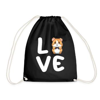 Niedlicher Hamster-Love T-Shirt - Turnbeutel - Schwarz - Vorne