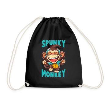 Spunky Monkey - Drawstring Bag - black - Front