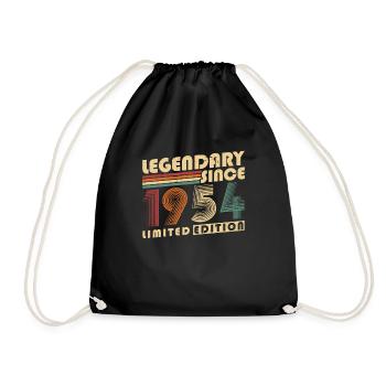 Legendary Since 1954 Vintage Birthday Gift - Drawstring Bag - black - Front