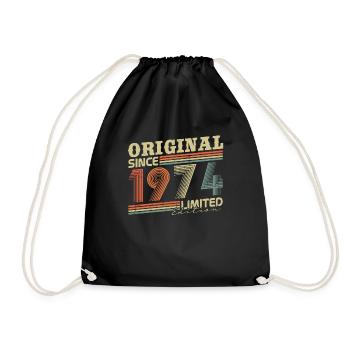 Original depuis 1974 Vintage cadeau d’anniversaire - Sac de sport léger - noir - Devant