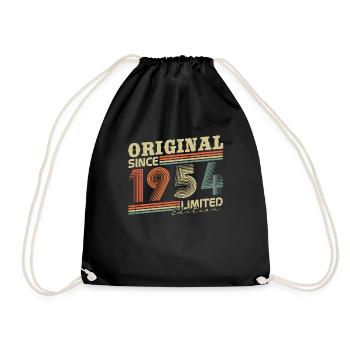 Original Since 1954 Vintage Birthday Gift - Drawstring Bag - black - Front