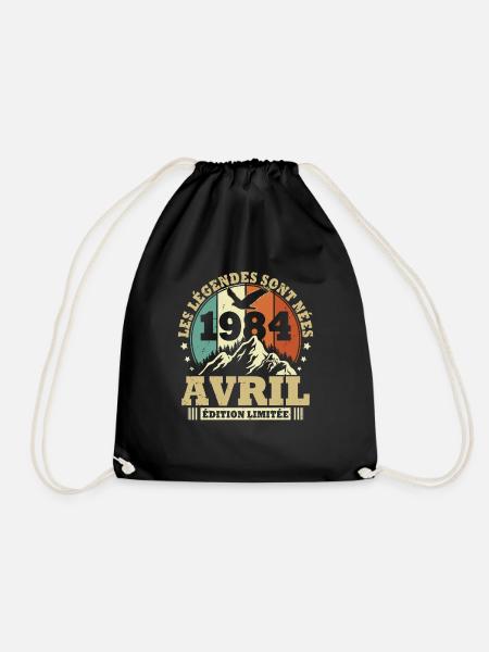 Vintage Avril 1984 Vintage Cadeau Anniversaire - Sac de sport léger - noir