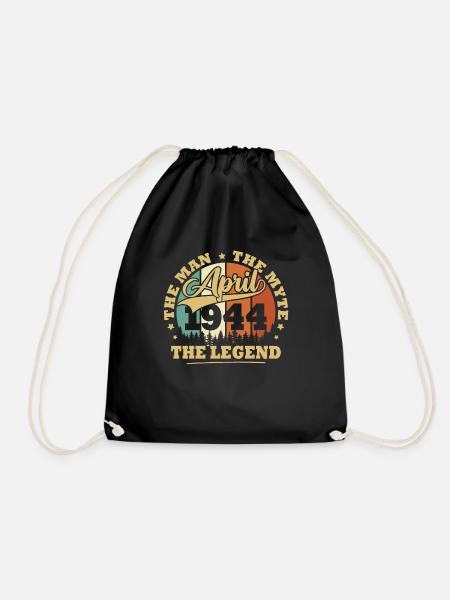 Jahrgang April 1944 Geschenk zum 80-jährigen Jubiläum - Turnbeutel - Schwarz