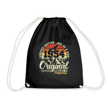 Original 1954 Jahrgang Retro Geburtstag Geschenk - Turnbeutel - Schwarz - Vorne