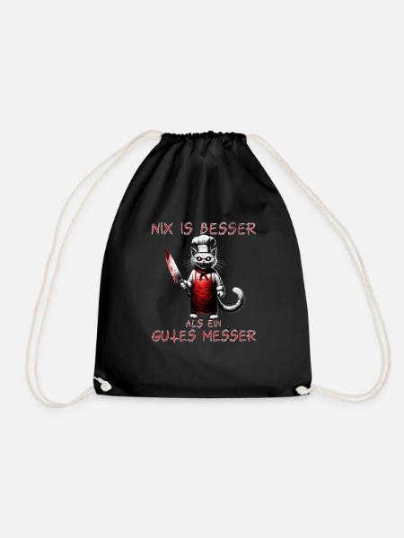 Gruseliger Koch Katze - Turnbeutel - Schwarz