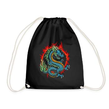Wütender japanischer Drache - Turnbeutel - Schwarz - Vorne