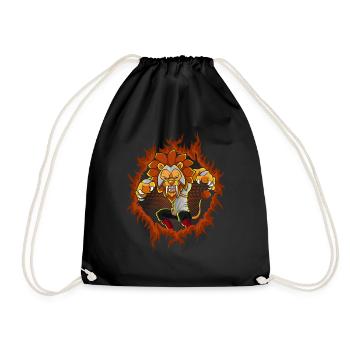 Le lion cool aux longs - Sac de sport léger - noir - Devant