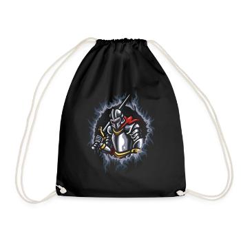 Chevalier avec fond de feu en demi-teinte - Sac de sport léger - noir - Devant
