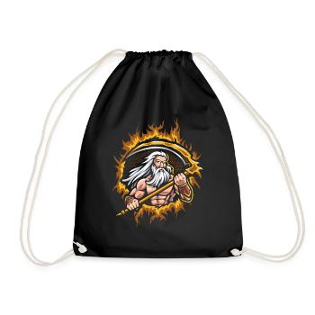 Uranus-Gott mit Halbtonfeuer-Hintergrund - Turnbeutel - Schwarz - Vorne