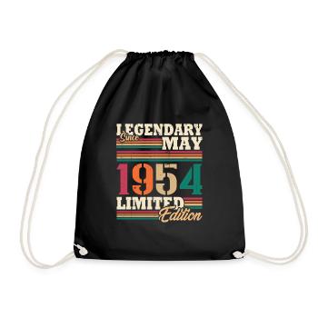 Vintage 1954 Mai Cadeau Anniversaire Rétro - Sac de sport léger - noir - Devant