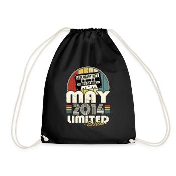 Mai 2014 Vintage Retro Geburtstagsgeschenk - Turnbeutel - Schwarz - Vorne