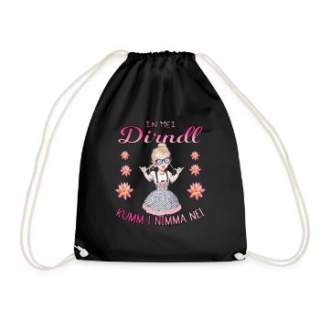People's Festival In Mei Dirndl Lausmadl Women's Traditional Costumes - Drawstring Bag - black - Front
