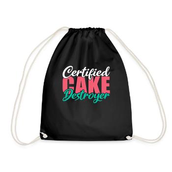 Cake Lover Cake Gift - Drawstring Bag - black - Front