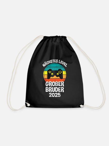 Nächstes Level Großer Bruder 2025 Geschenk - Turnbeutel - Schwarz