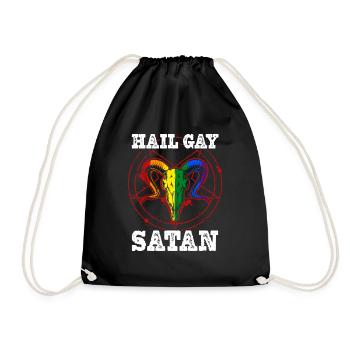 Hail Gay Satan Goth Gay Pride Baphomet Lgbt Pride - Turnbeutel - Schwarz - Vorne