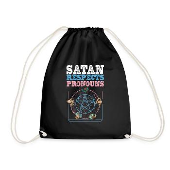 Satan respecte les pronoms Pentagramme satanique - Sac de sport léger - noir - Devant