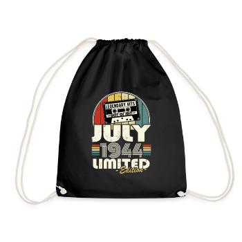 Legendary since July 1944 Vintage Retro Birthday - Drawstring Bag - black - Front