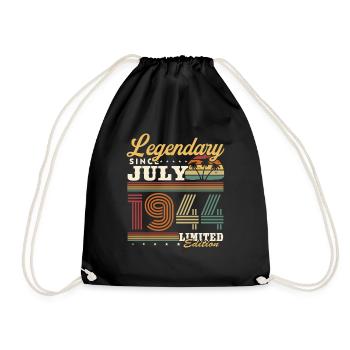 Legendary since July 1944 Vintage Retro Birthday - Drawstring Bag - black - Front