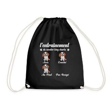 Cavalier King Charles Humor Woman Cavalier King - Drawstring Bag - black - Front