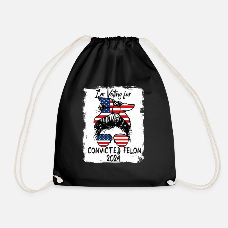I'm Voting Convicted Felon - 2024 - Drawstring Bag - black