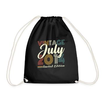 Juli 2014 Vintage Retro Geburtstagsgeschenk - Turnbeutel - Schwarz - Vorne