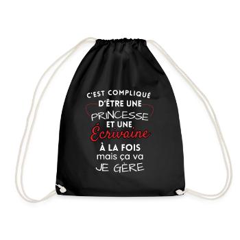 Princess and Writer, I manage! - Drawstring Bag - black - Front