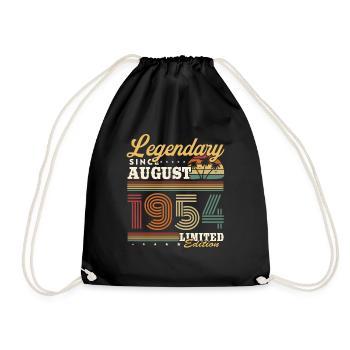 Legendary since August 1954 vintage birthday - Drawstring Bag - black - Front