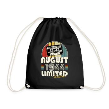 Legendary since August 1944 Vintage Birthday - Drawstring Bag - black - Front