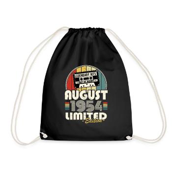 Legendary since August 1954 vintage birthday - Drawstring Bag - black - Front