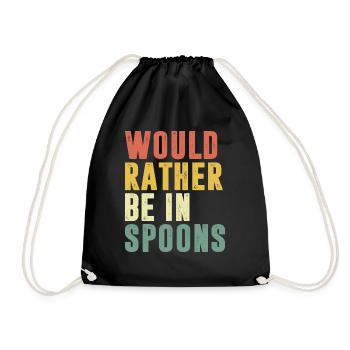 Wetherspoons Design: Wäre lieber in Spoons - Turnbeutel - Schwarz - Vorne